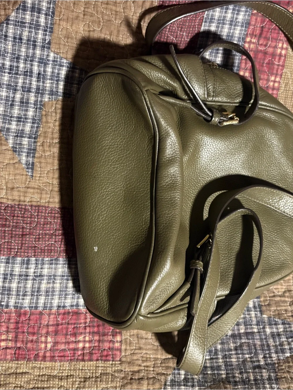 Michael Kors Olive Green Leather Studded Backpack